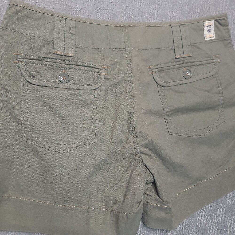 Levis "Crafted With Pride" Shorts Womens 10 Mid Rise Chino Green Cotton - Picture 12 of 16